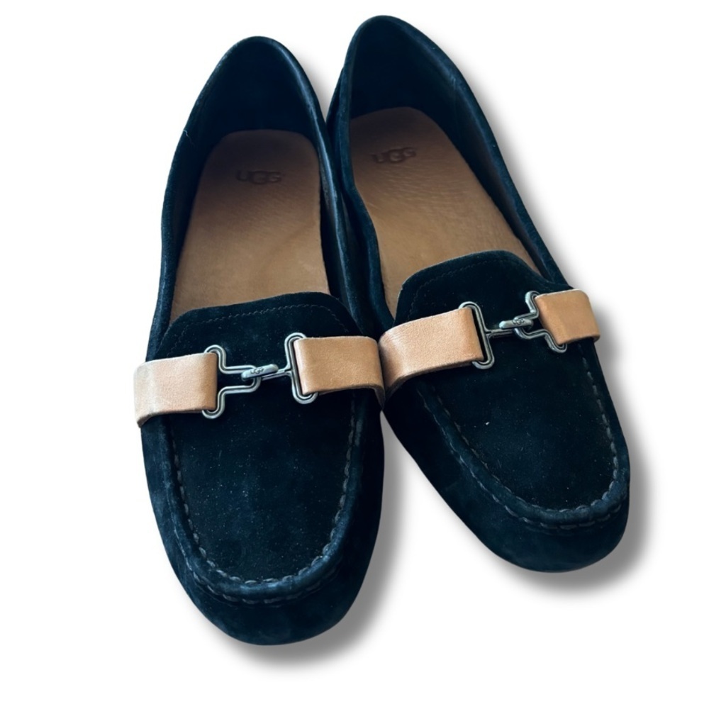 UGG Aven Suede Driving Moccasins – Women’s Size 8.5 – Black Slip-On Flats